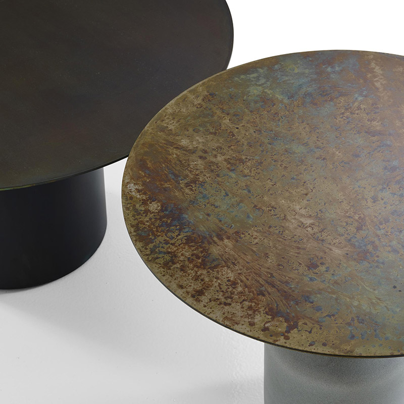 Table basse et table d'appoint Oxydation, design Kateryna Sokolova collection Cinna