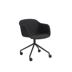 Fauteuil pivotant Fiber / Pieds métal - Plastique recyclé, design Iskos - Berlin collection Muuto