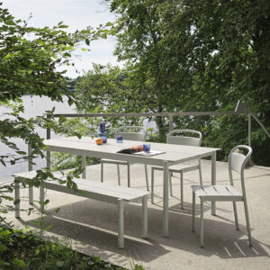 Table rectangulaire Linear Steel Outdoor, design Thomas Bentzen collection Muuto