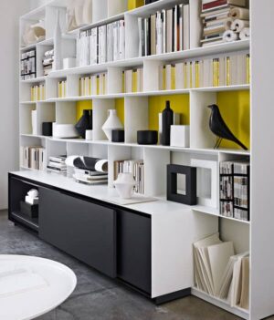 Bibliothèque composable Flat C, design Antonio Citterio collection B&B Italia