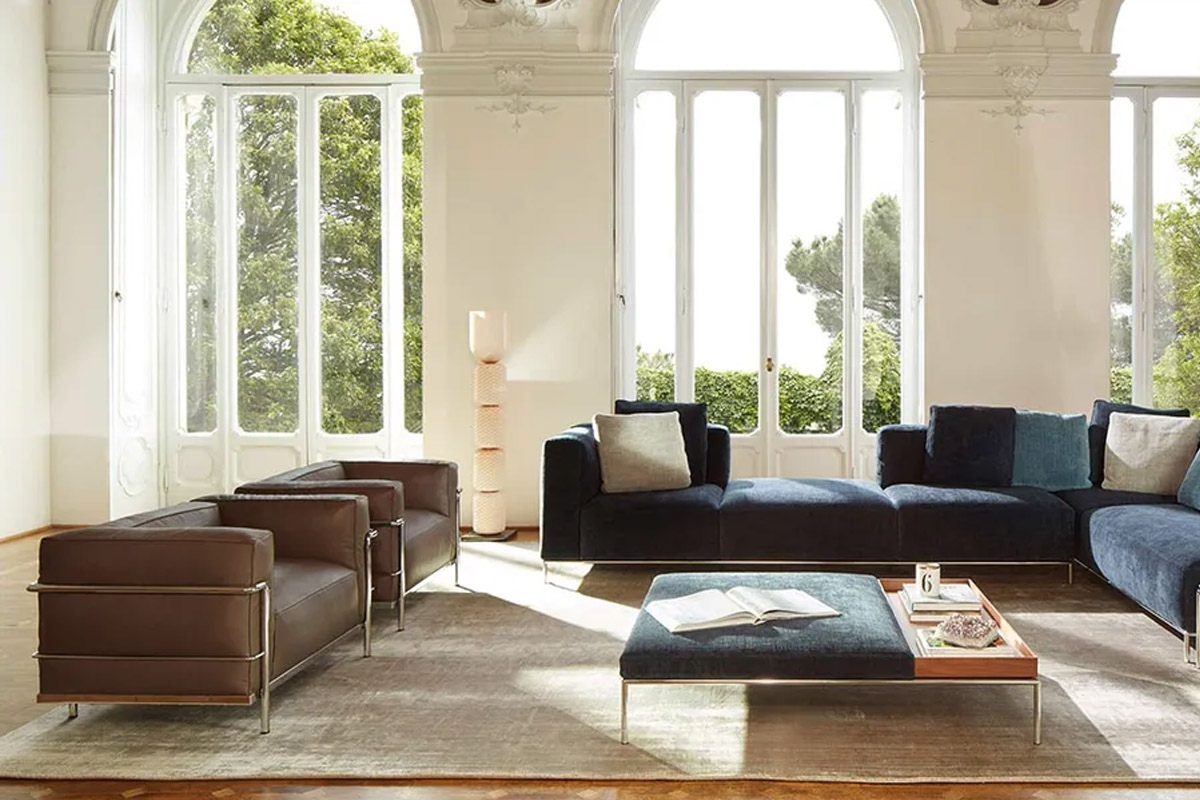 3 Fauteuil Grand Confort, Grand modèle, design Le Corbusier, Pierre Jeanneret, Charlotte Perriand collection Cassina