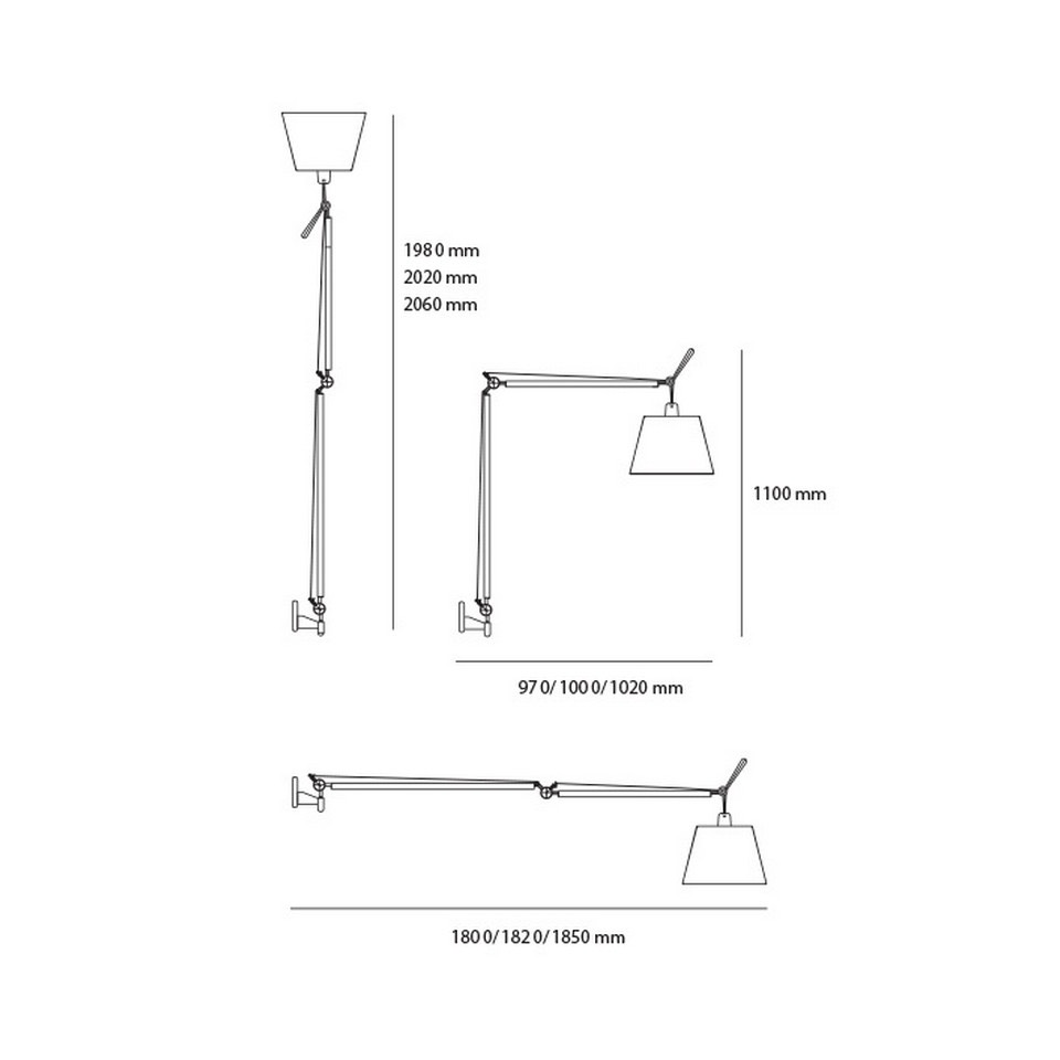 Tolomeo Mega Wall, design Michele De Lucchi et Giancarlo Fassina, collection Artemide, In Situ Quimper