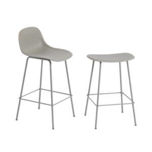 Tabouret Bar Fiber h 65 pietement metal, design Iskos - Berlin collection Muuto, In Situ Quimper