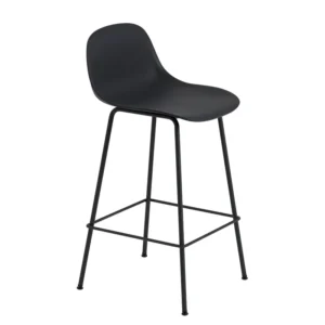 Tabouret bar 65 Fiber Counter Stool/ Base tubulaire en acier peint - Plastique recyclé, design Iskos - Berlin collection Muuto