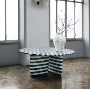 Table de repas Tobi-Ishi Marbre, design Edward Barber & Jay Osgerby, collection B&B Italia In Situ Quimper