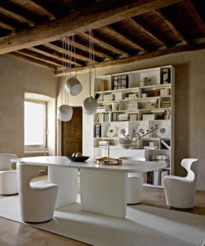 Table de repas rectangulaire Tobi-ishi, design Edward Barber & Jay Osgerby, collection B&B Italia, In situ Quimper
